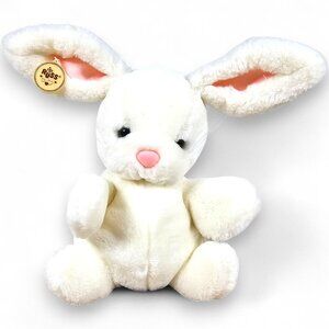 Russ Berrie Bungy Bunny Rabbit Plush Hand Puppet White Vintage Korea 10"